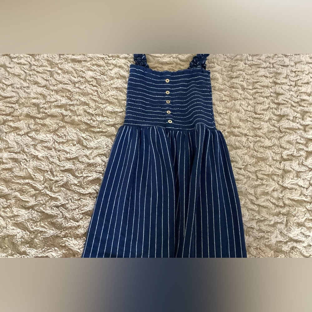 Dark blue striped girls dress